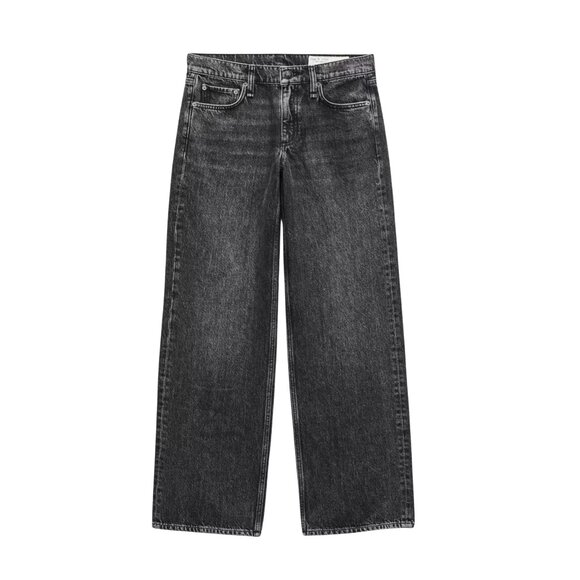 74. RAG & BONE Saige Relaxed Straight Jeans Lightweight Rigid Charcoal $288 NWT - Picture 1 of 6